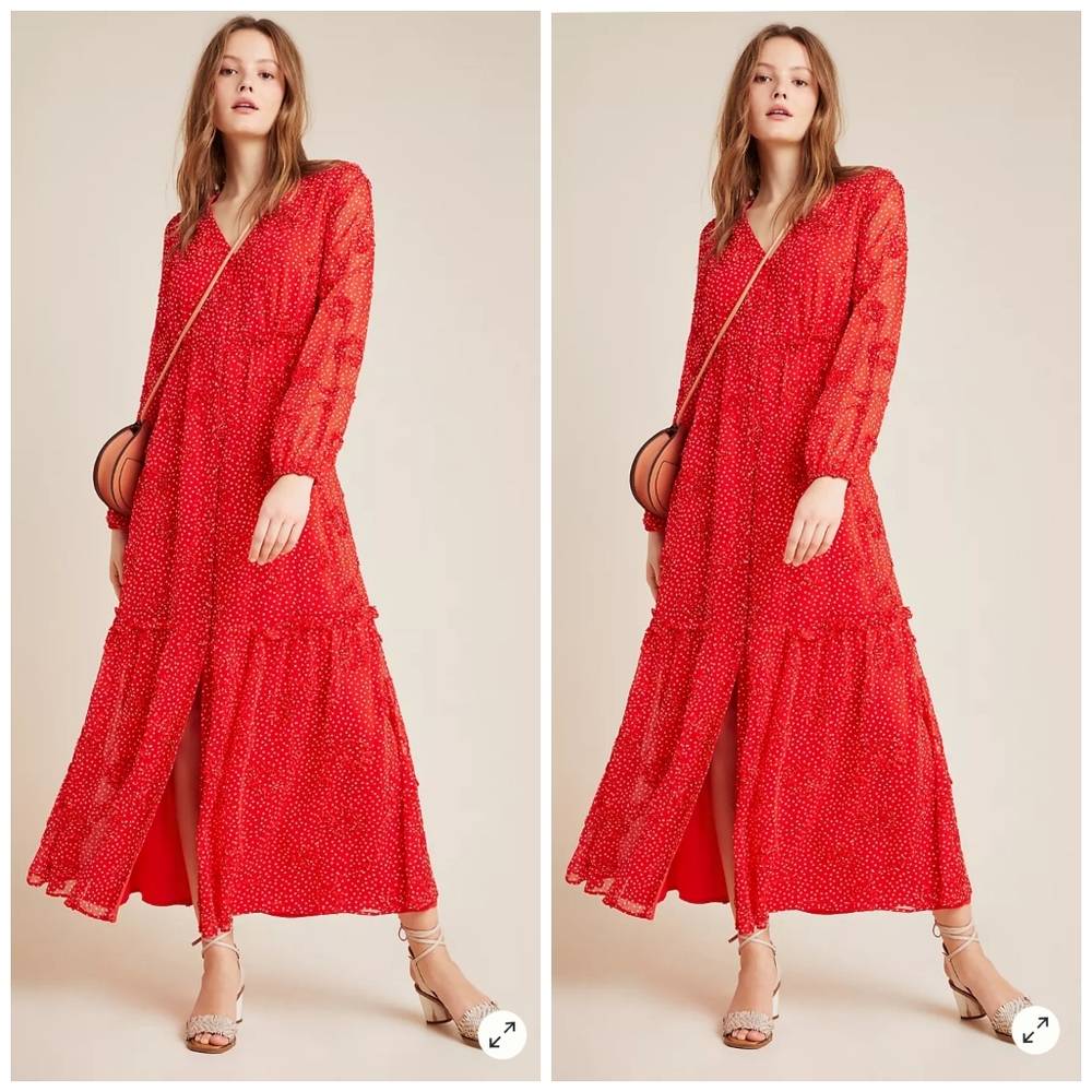 Anthropologie Miranda Textured Maxi Dress